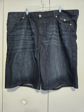 Blac Label Dark Wash‎ Denim Shorts Men's 46 Zip Pocket Cotton Jean Shorts